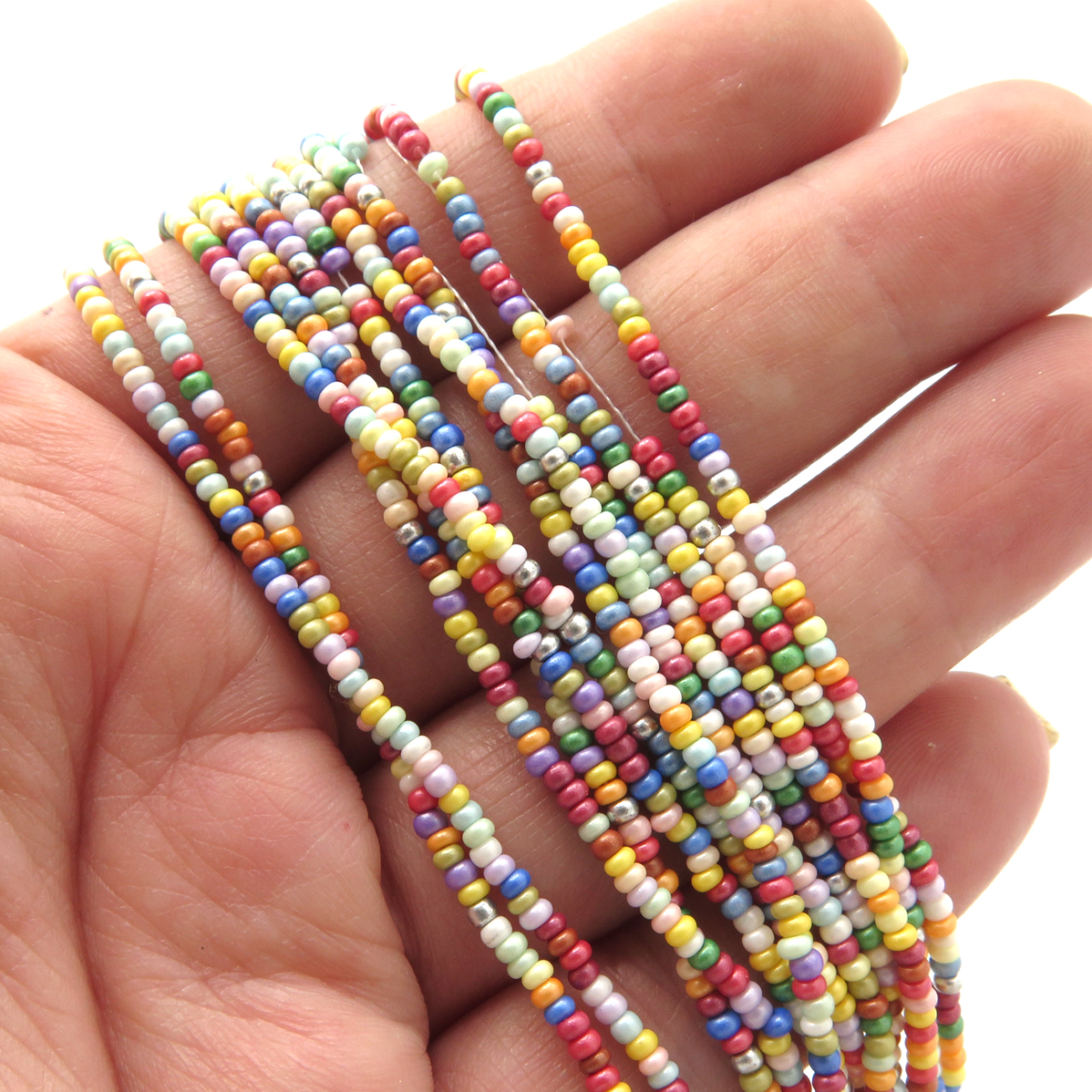 Light Mix of Pastel Pearlized Seed Beads